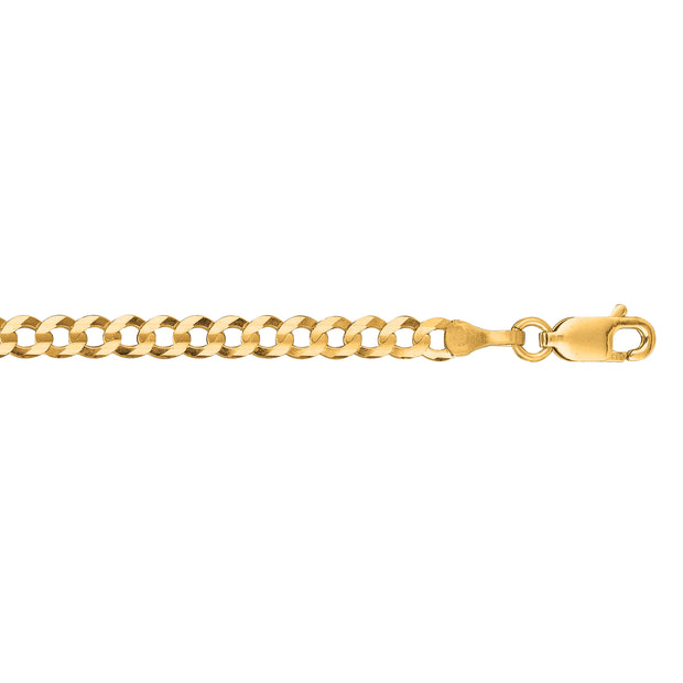 14K Gold 3.6mm 22in Comfort Curb Chain