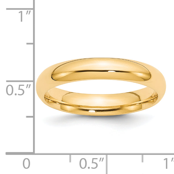 14K Yellow Gold 4mm Standard Comfort Fit Wedding Band Size 7.5