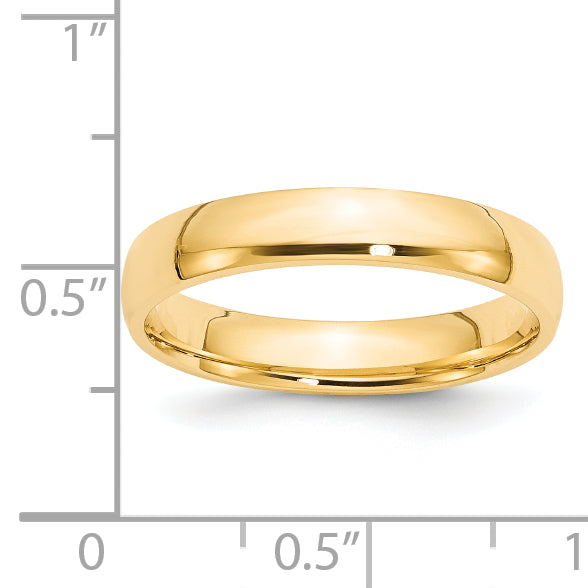 14K Yellow Gold 4mm Ltw Comfort Fit Band Size 6