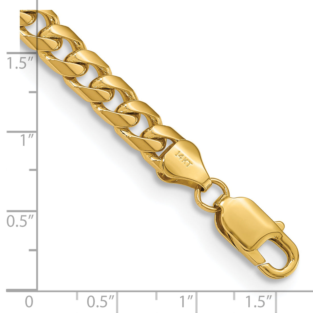 14K 6.25mm 8In Solid Miami Cuban Chain