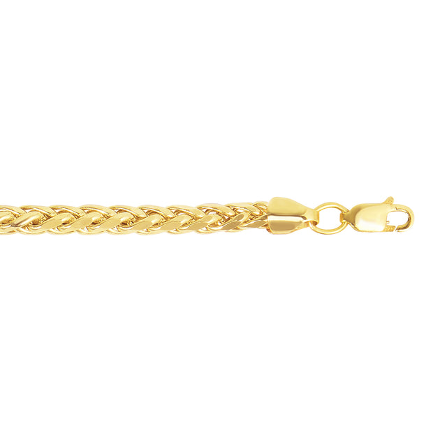 14K Gold 4.1mm 22in Diamond Cut Lite Round Wheat Chain