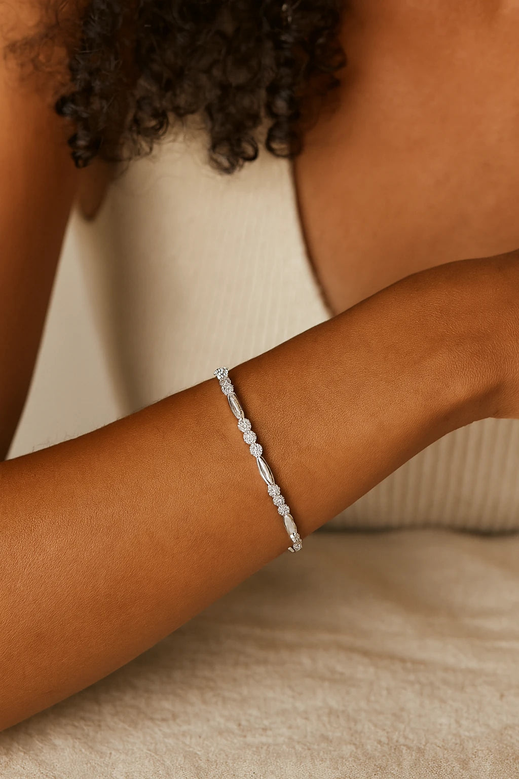 Silver White Gold 2.00 ctw Diamond Tennis Bracelet