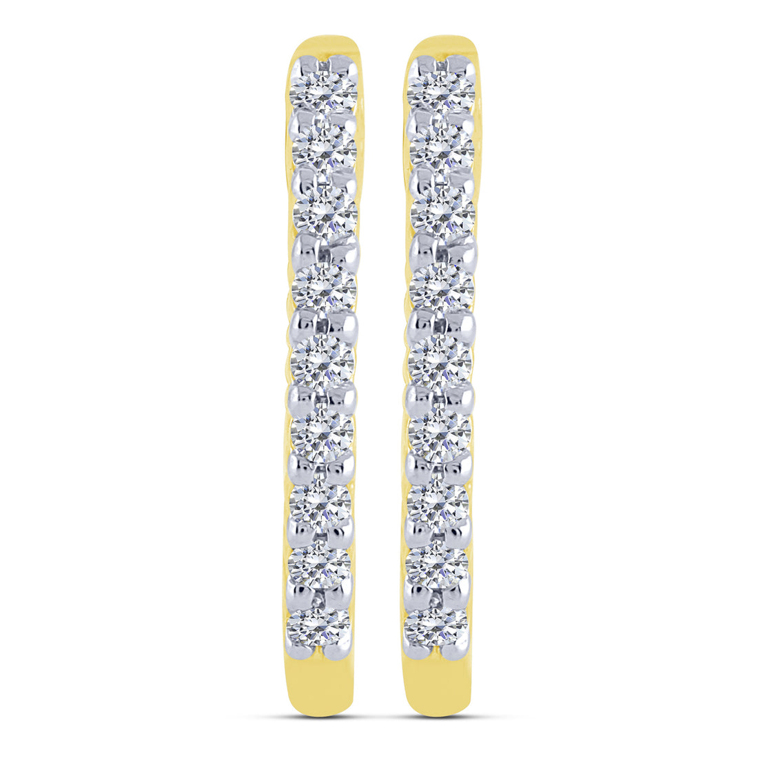 10K Yellow Gold 0.13 ctw Diamond Hoop Earrings