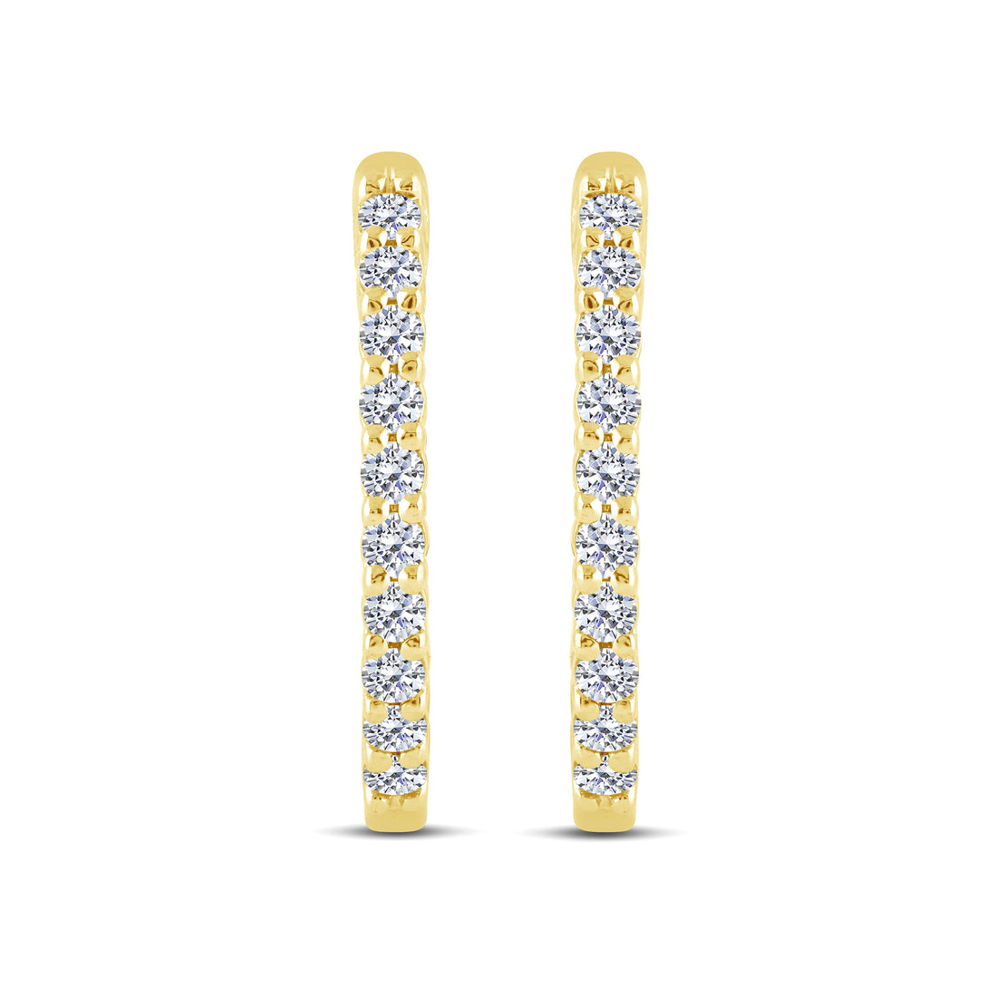 10K White Gold 0.25 ctw Diamond Hoop Earrings