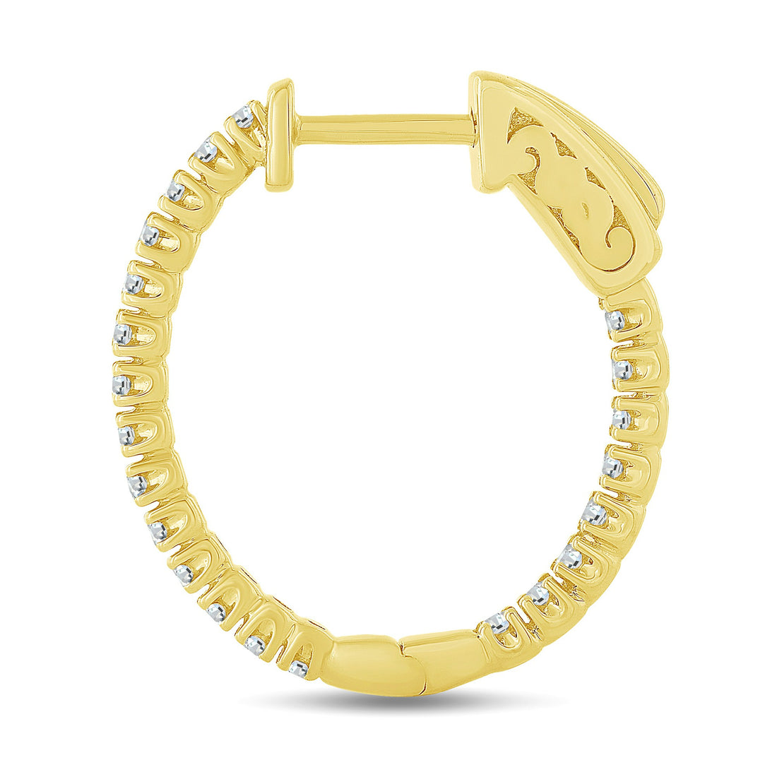 10K Yellow Gold 0.50 ctw Diamond Hoops Earrings