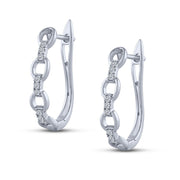 10K White Gold 0.20 Ctw Diamond Hoops