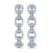 10K White Gold 0.20 Ctw Diamond Hoops