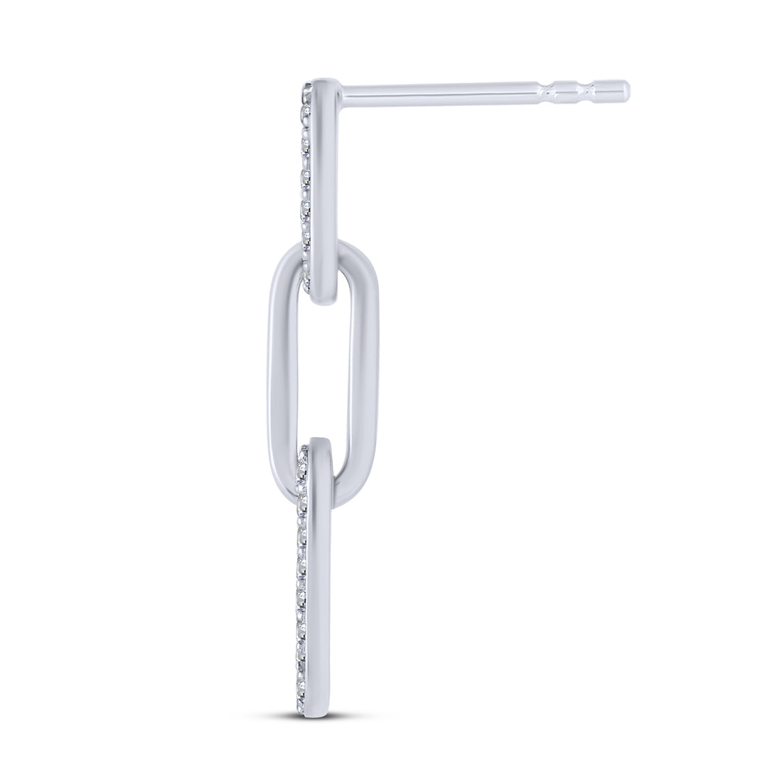 10K White Gold 0.25 ctw Diamond Paperclip Earrings