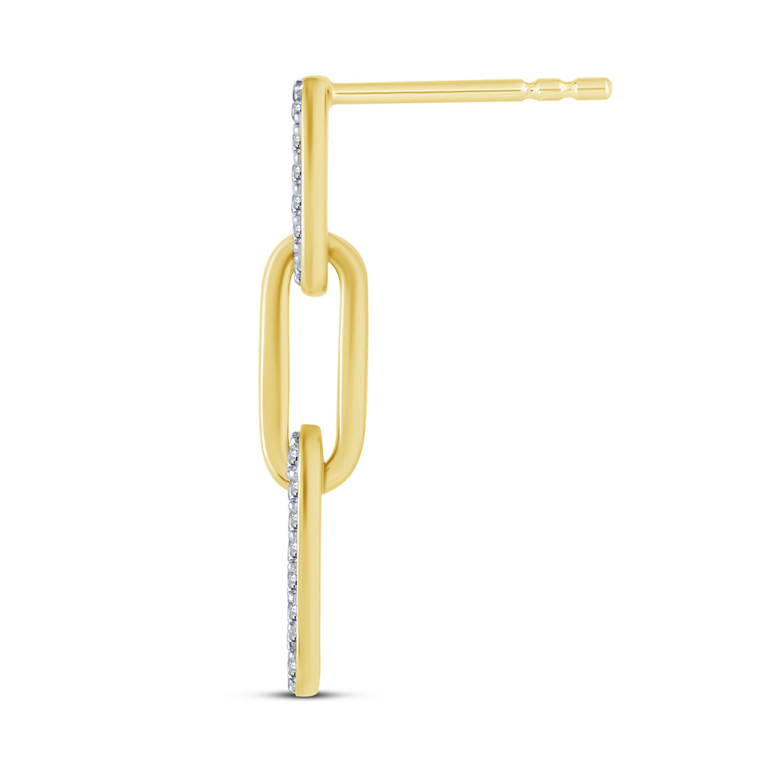 10K Yellow Gold 0.25 ctw Diamond Paperclip Earrings