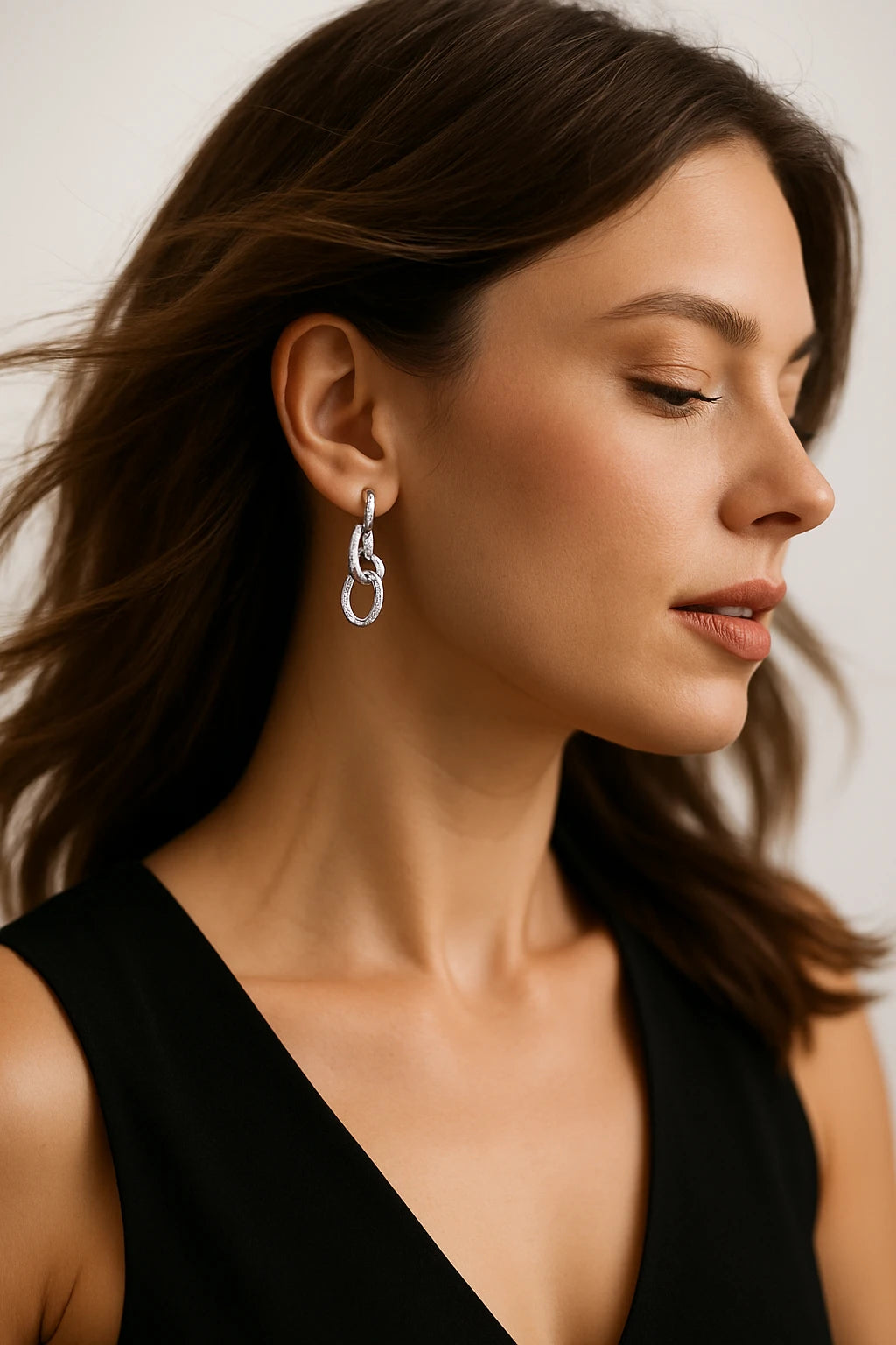 Silver 925 0.13 ctw Diamond Heart Infinity Earring