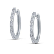 10K White Gold 0.25 Ctw Diamond Hoops