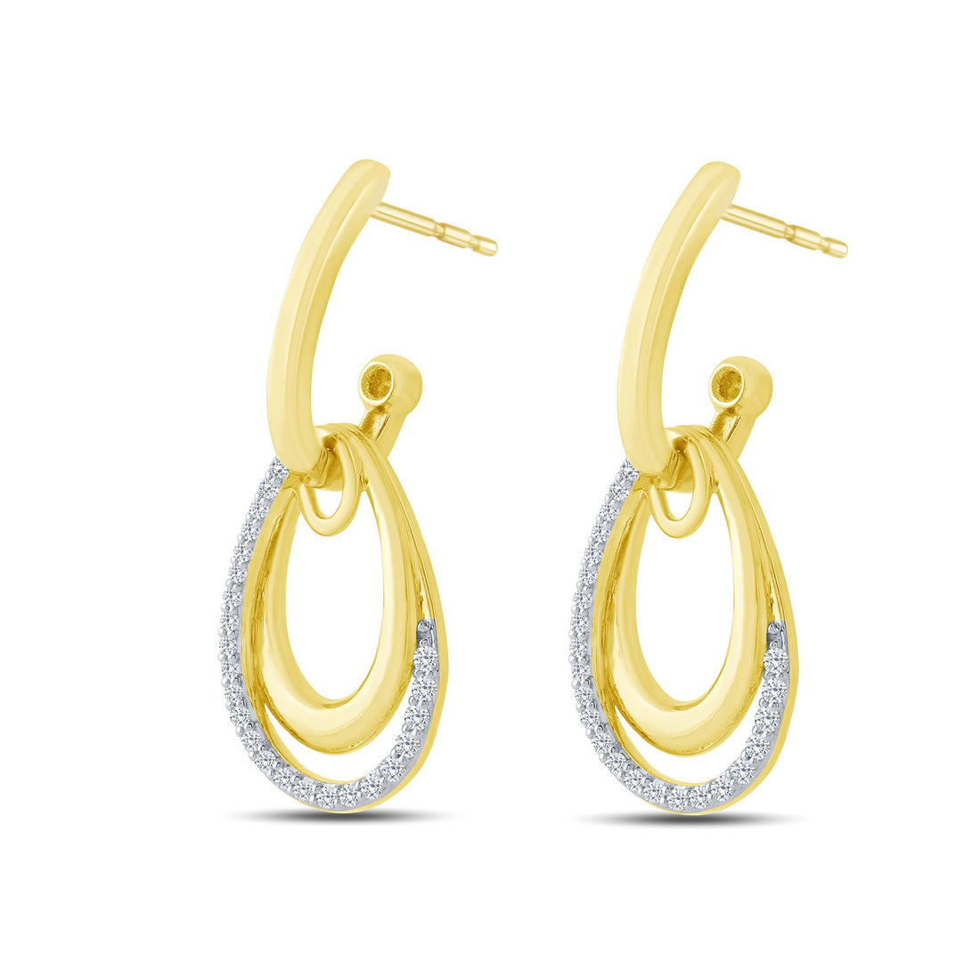 10K Yellow Gold 0.25 ctw Diamond Dangle Earring