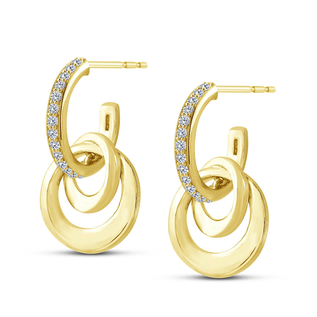 10K Yellow Gold 0.33 ctw Diamond Drop Earrings