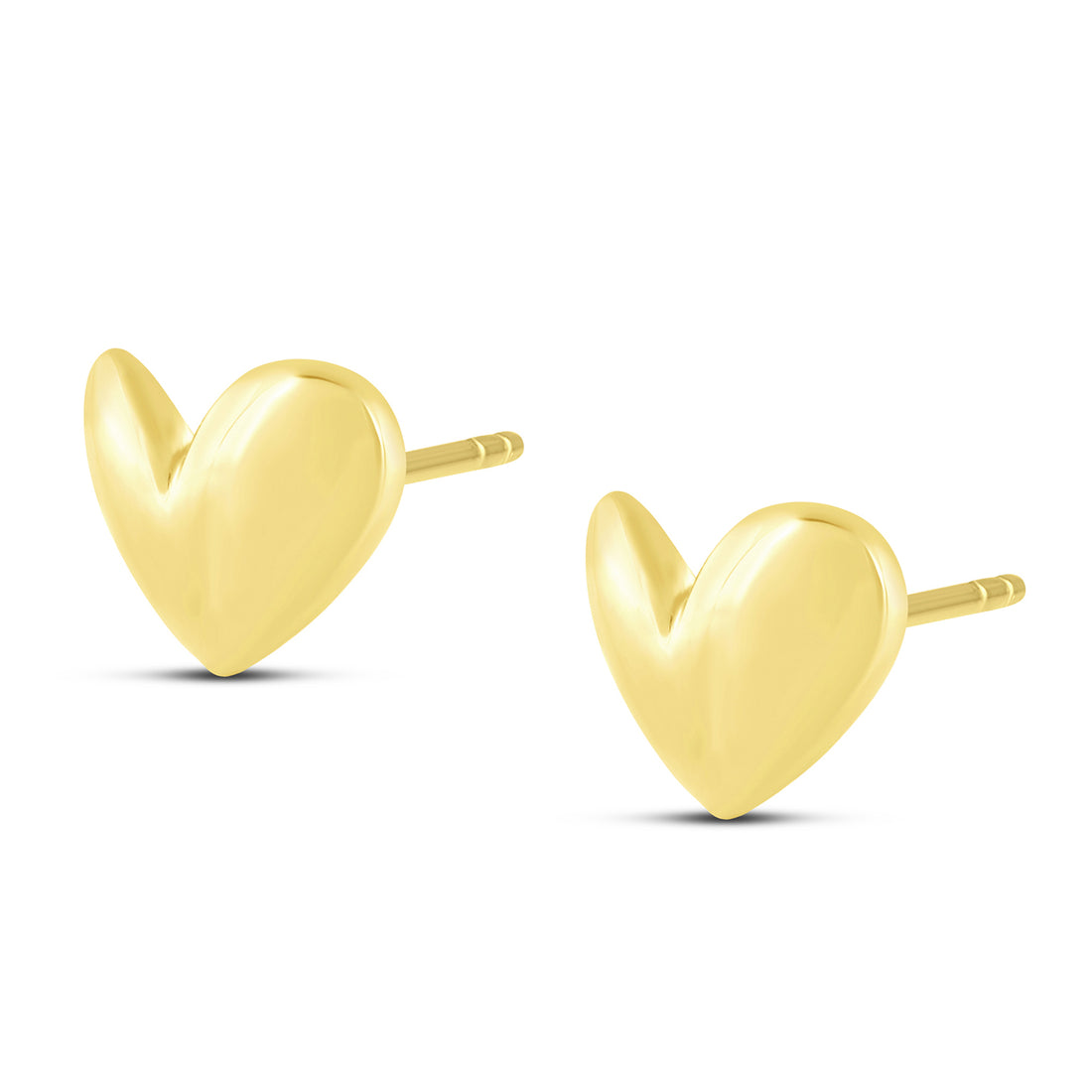 10K Yellow Gold Heart Stud