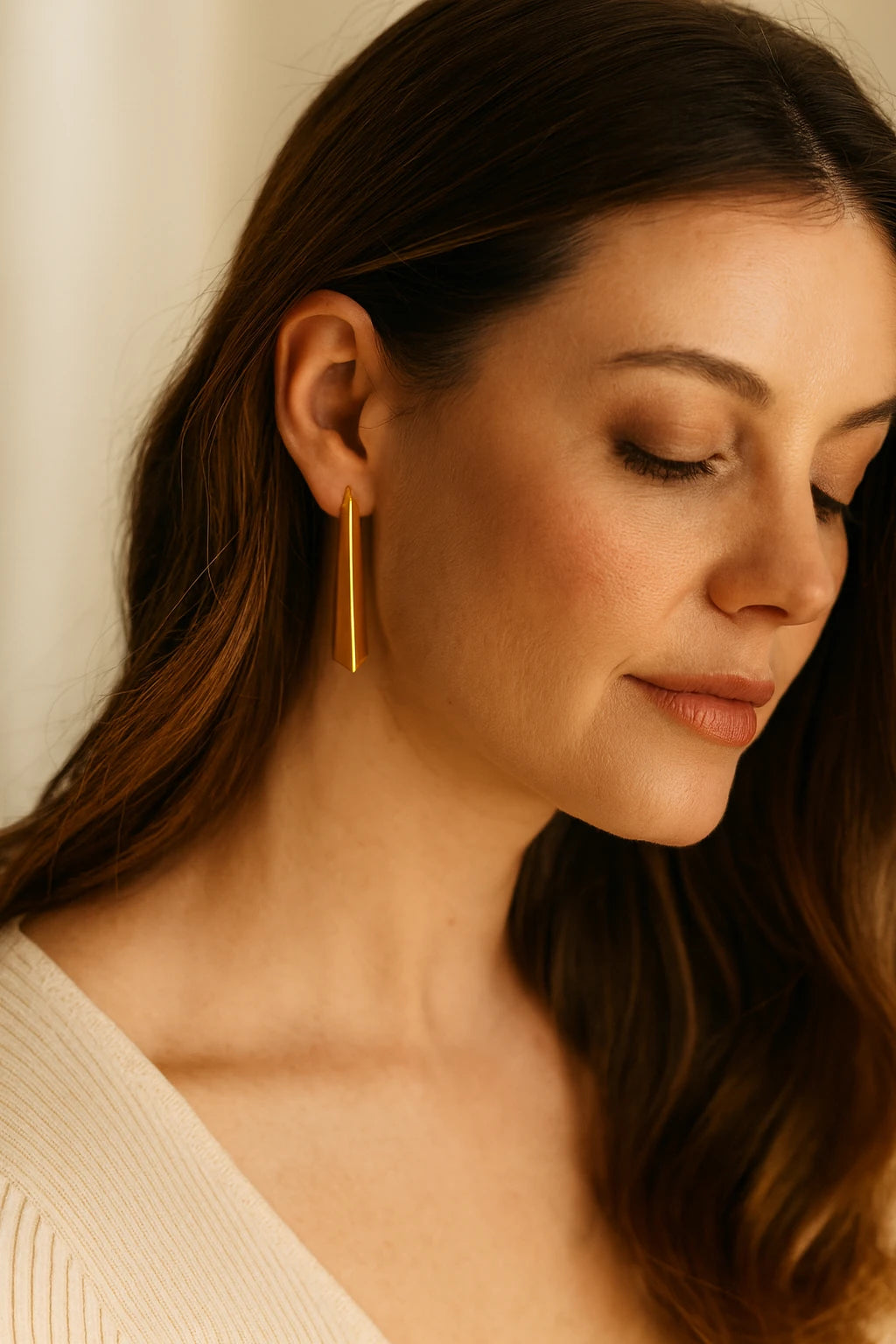 10K Yellow Gold Plain J Hoop Earrings