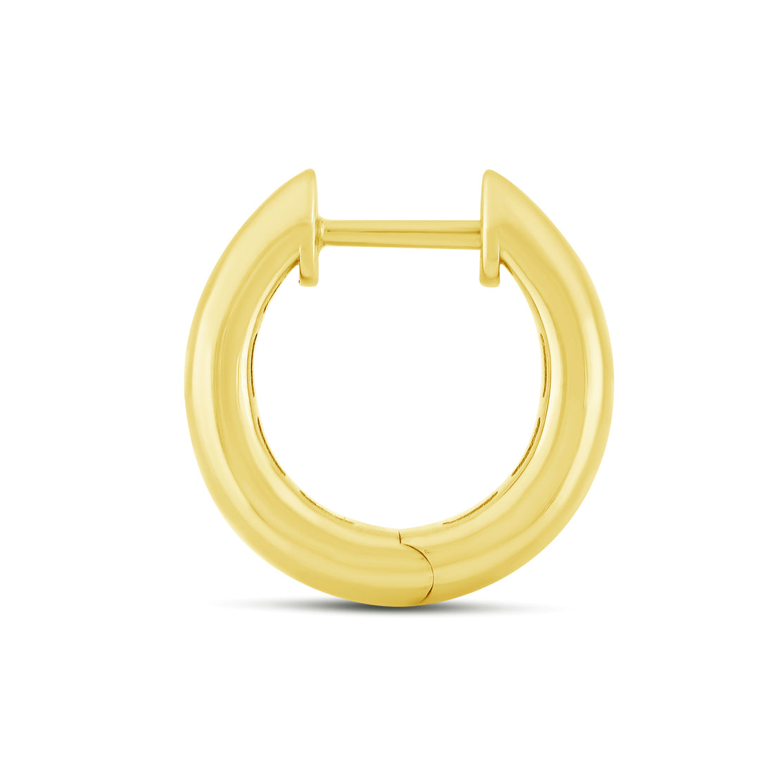 10K Yellow Gold Plain Hoop Earrings