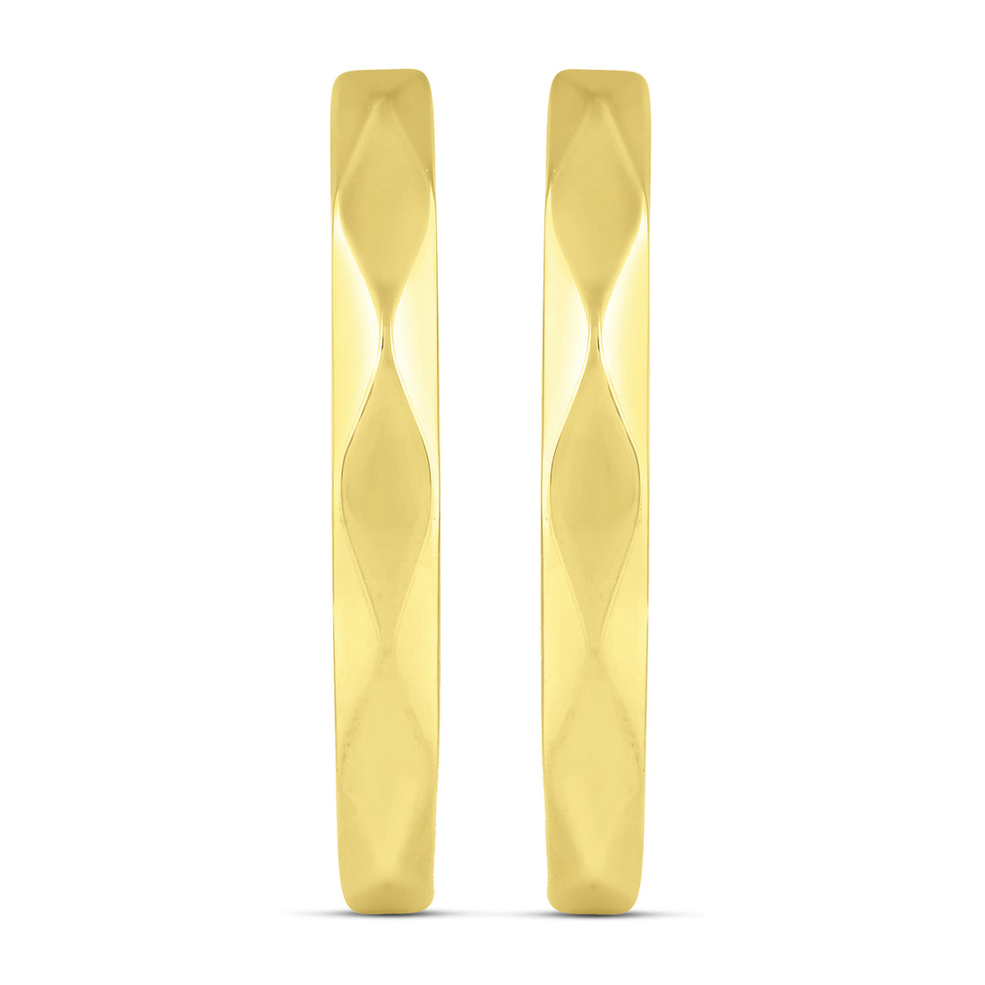 10K Yellow Gold Textured Hoop Earrings