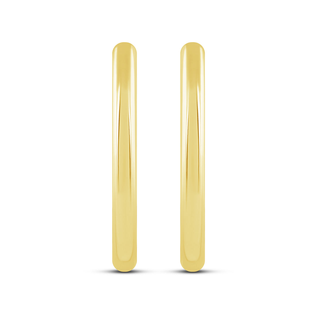 10K Yellow Gold Plain Hoop Earrings
