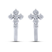 10K White Gold 0.25 Ctw Diamond Cross Earrings