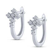 10K White Gold 0.25 Ctw Diamond Cross Earrings