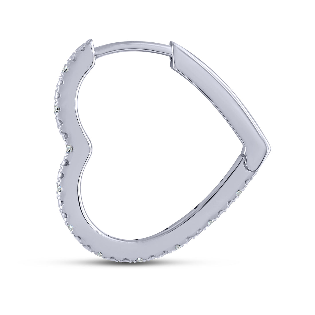 10K White Gold 0.10 ctw Diamond Heart Earrings