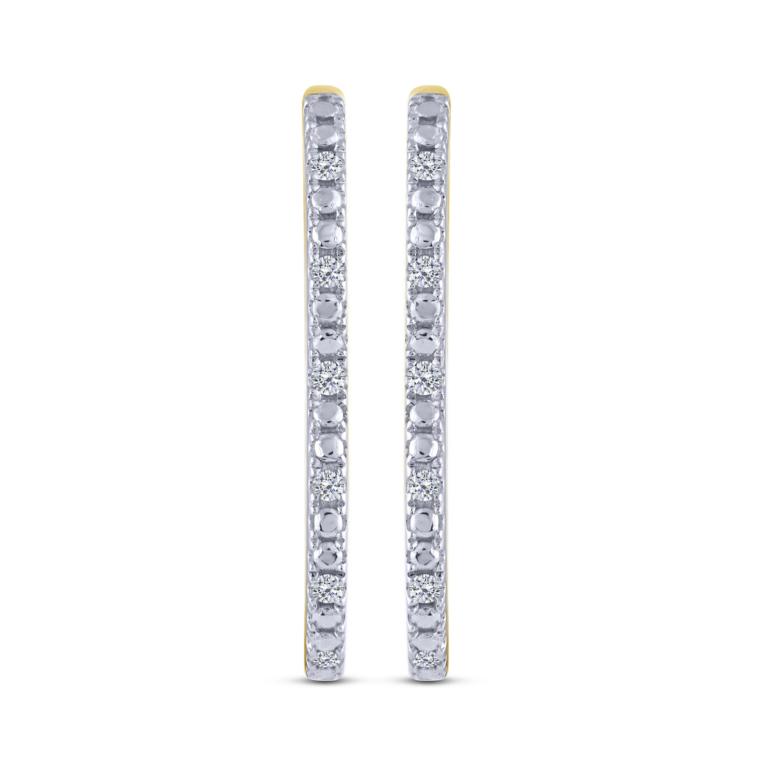 10K Yellow Gold 0.10 ctw Diamond Heart Earrings