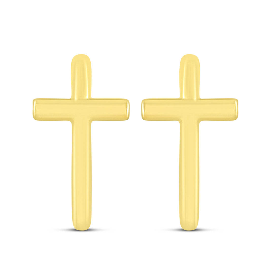 10K Yellow Gold Cross Hoop Earrings