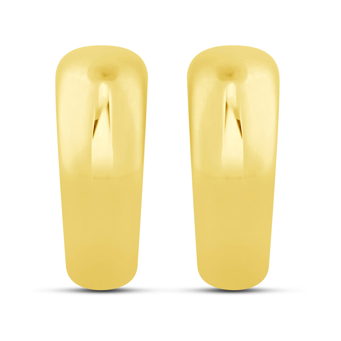 10K Yellow Gold Plain Hoop Earrings
