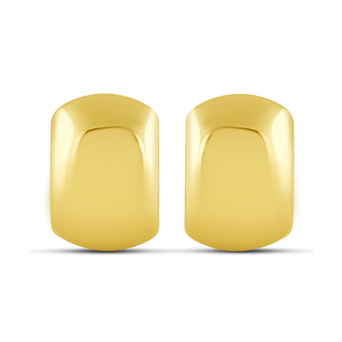 10K Yellow Gold Plain Hoop Earrings