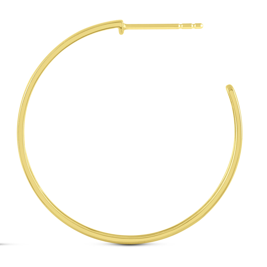 10K Yellow Gold Plain Hoop Earrings
