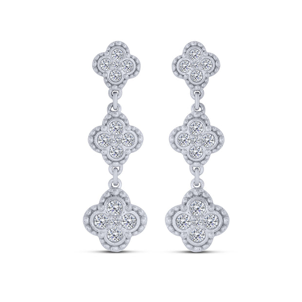 10K White Gold 0.50 Ctw Lab-Grown Diamond Earrings