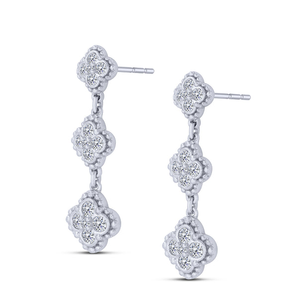 10K White Gold 0.50 Ctw Lab-Grown Diamond Earrings