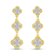10K Yellow Gold 0.50 Ctw Lab-Grown Diamond Clover Earrings