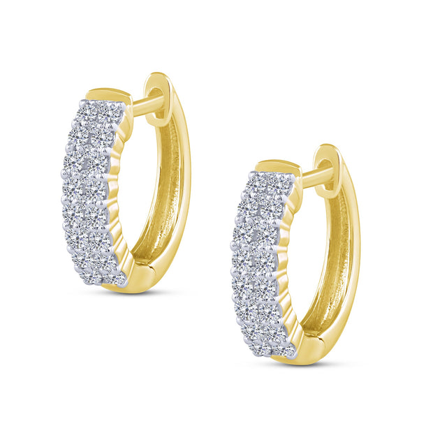 10K Yellow Gold 0.512 Ctw Lab-Grown Diamond Hoops