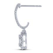 10K White Gold 0.50 Ctw Lab-Grown Diamond Baguette Hoop Earrings