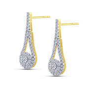 10K Yellow Gold 0.50 Ctw Lab-Grown Diamond Drop Earrings