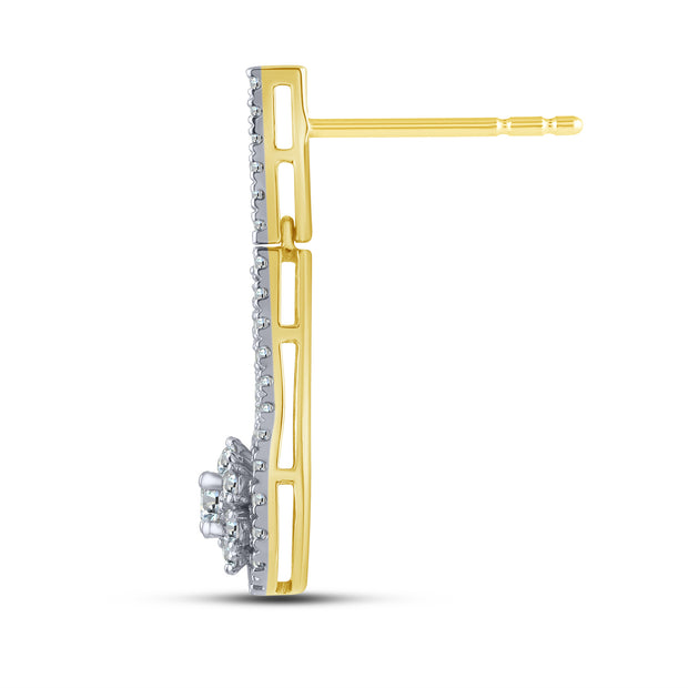 10K Yellow Gold 0.50 Ctw Lab-Grown Diamond Drop Earrings