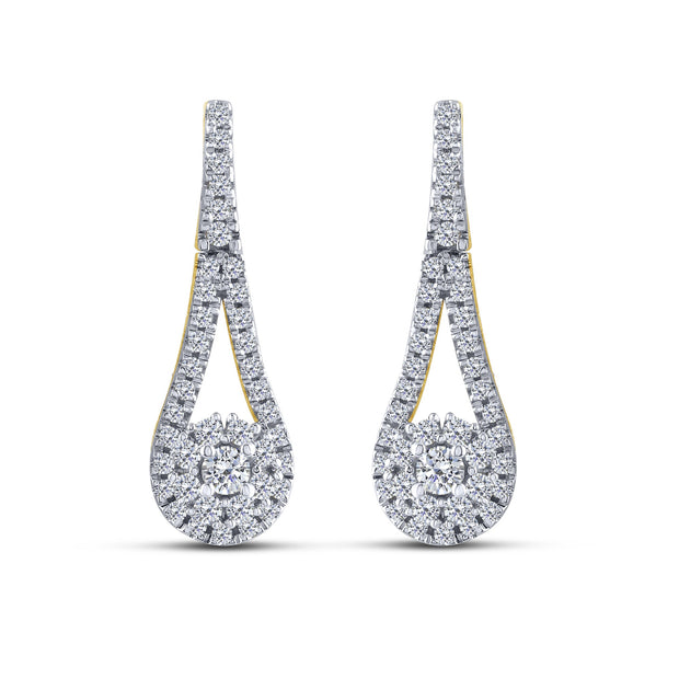 10K Yellow Gold 0.50 Ctw Lab-Grown Diamond Drop Earrings