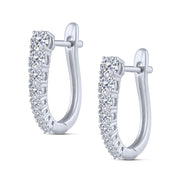 10K White Gold 0.75 Ctw Lab-Grown Diamond Hoop Earrings