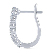 10K White Gold 0.75 Ctw Lab-Grown Diamond Hoop Earrings