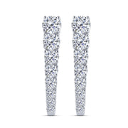 10K White Gold 0.75 Ctw Lab-Grown Diamond Hoop Earrings