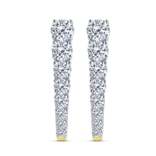 10K Yellow Gold 0.75 Ctw Lab-Grown Diamond Hoop Earrings