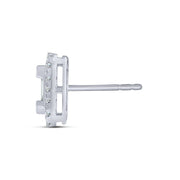 10K White Gold 0.75 Ctw Lab-Grown Diamond Baguette Stud Earrings