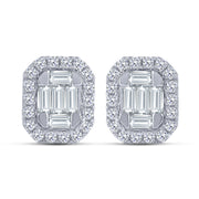 10K Yellow Gold 0.75 Ctw Lab-Grown Diamond Baguette Stud Earrings