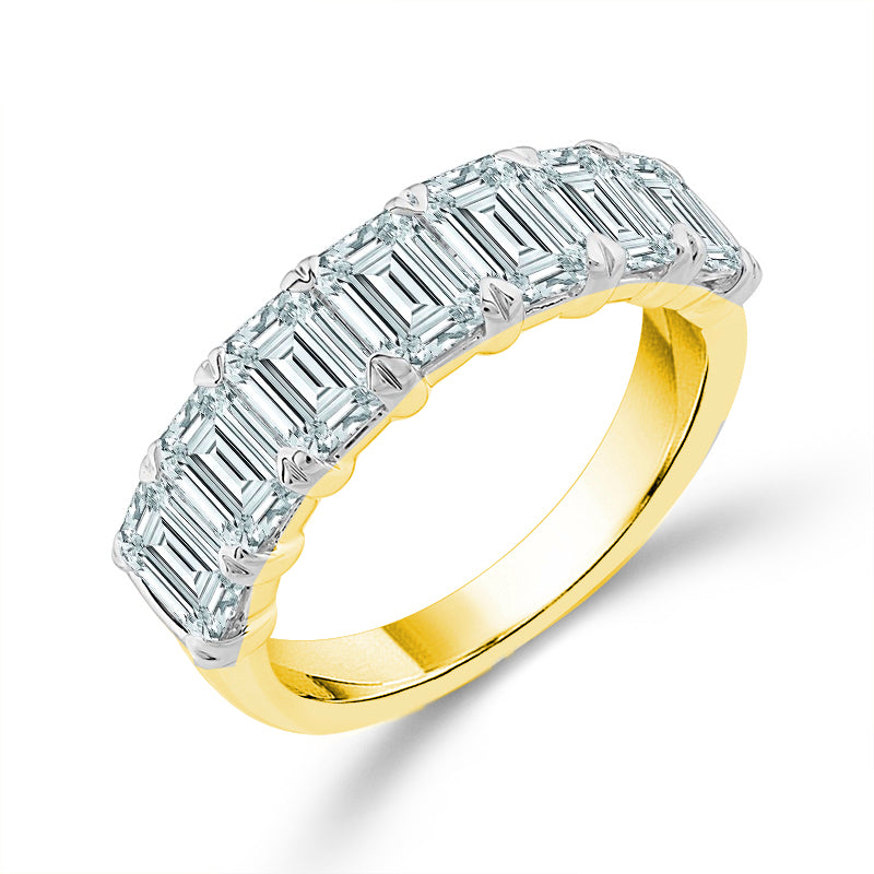 14K Gold Emerald Lab-Grown 2.17 ctw 7 Stone Diamond Band