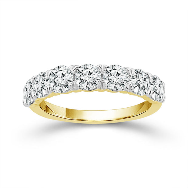 14K Yellow Gold 2.17 Ctw Lab-Grown French Pave Band