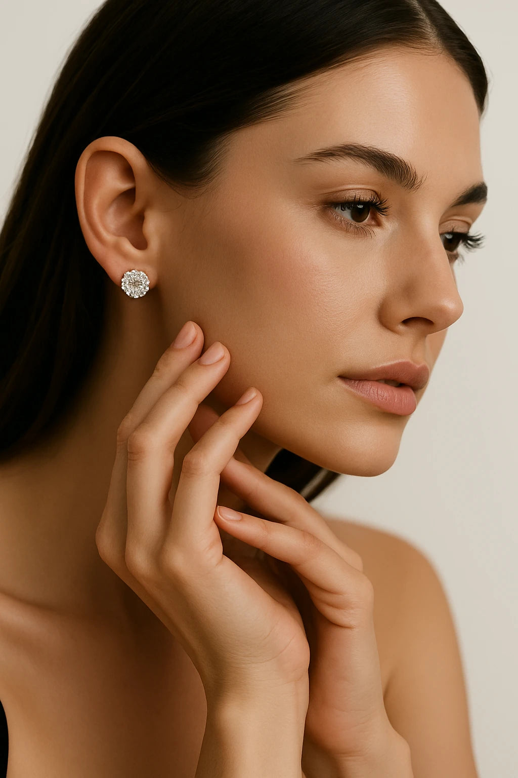 14K White Gold 1/2 ctw Lab-Grown Round Diamond Earrings
