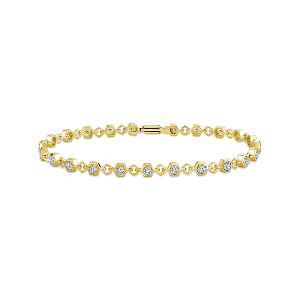 14k Yellow Gold 1 ctw Diamond Lab-Grown Bracelet