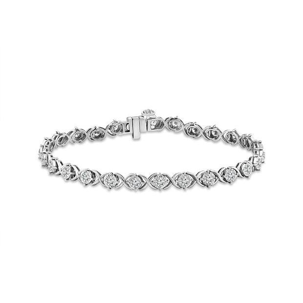 10K White Gold 2 Ctw Lab-Grown Diamond Bracelet