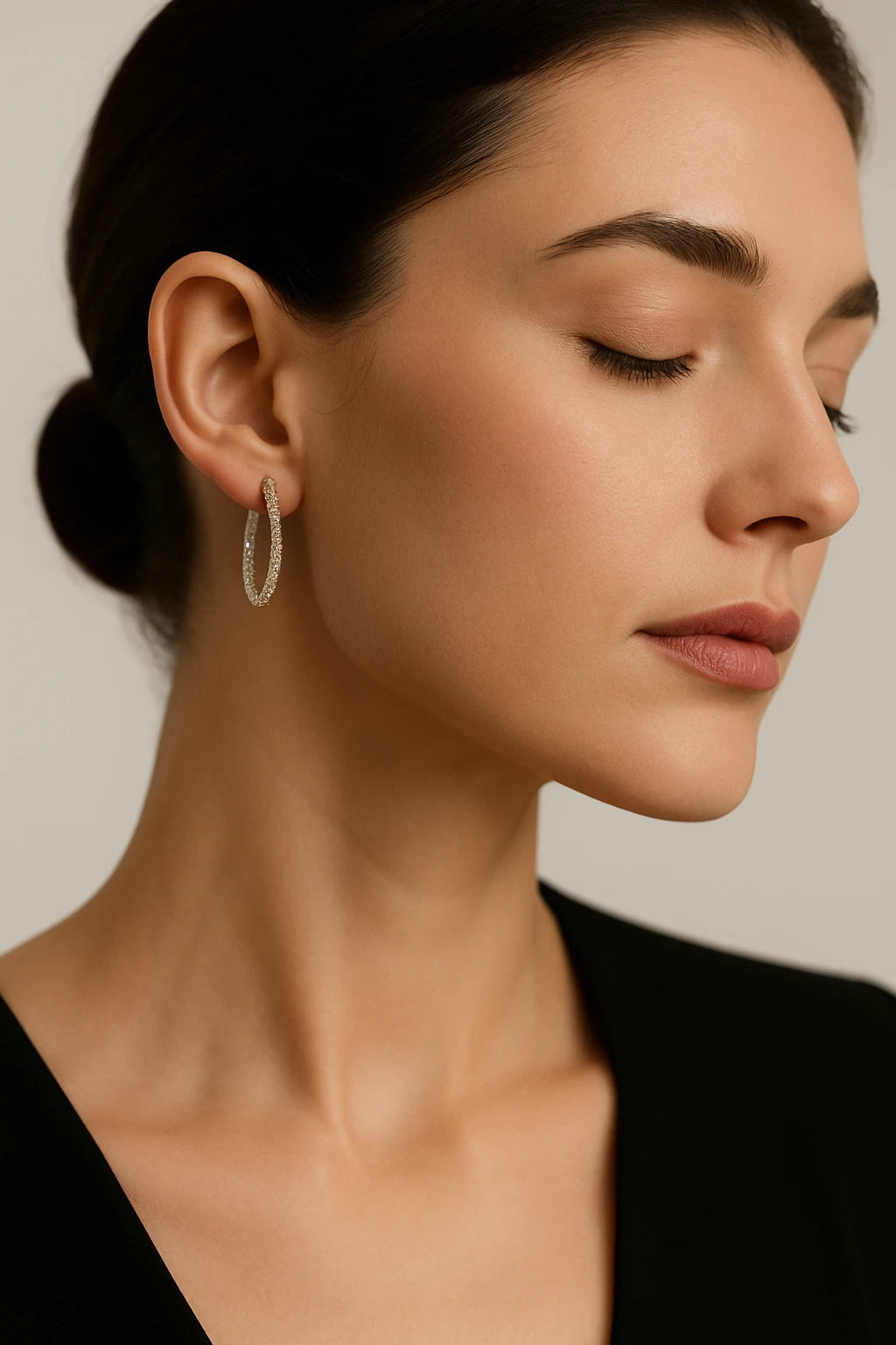 10K White Gold 0.50 ctw Lab-Grown Diamond Hoops
